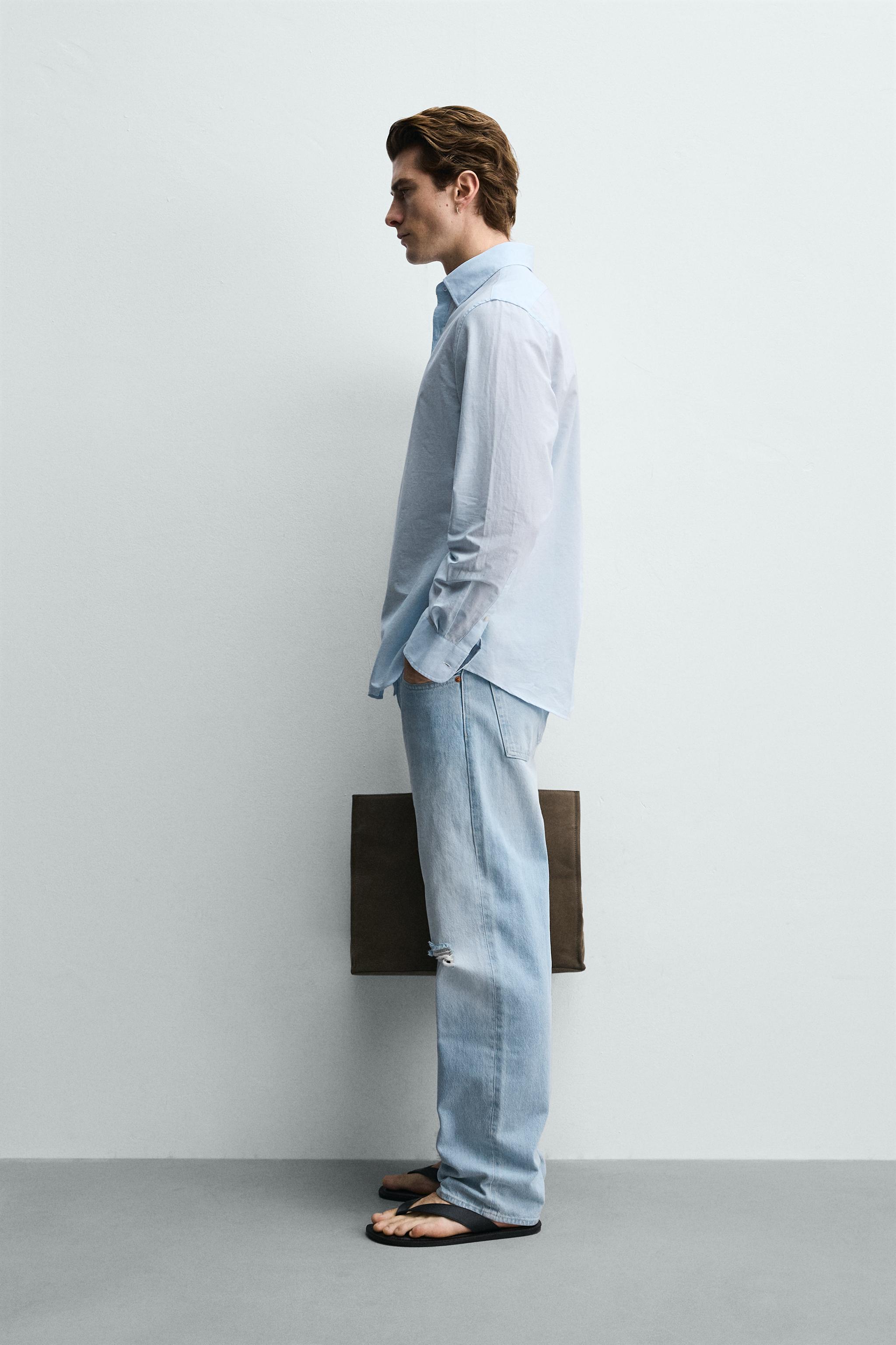 REGULAR FIT COTTON-LINEN SHIRT